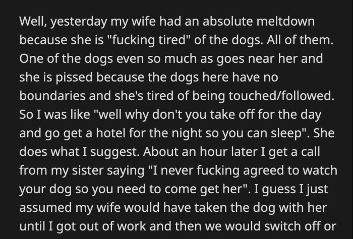 OP called his fiancée and repeated his sister's request.