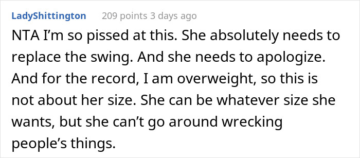 This is not about her size