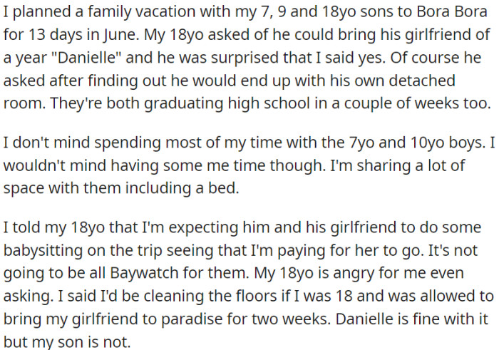 A Family Travel Plan Is Being Altered.