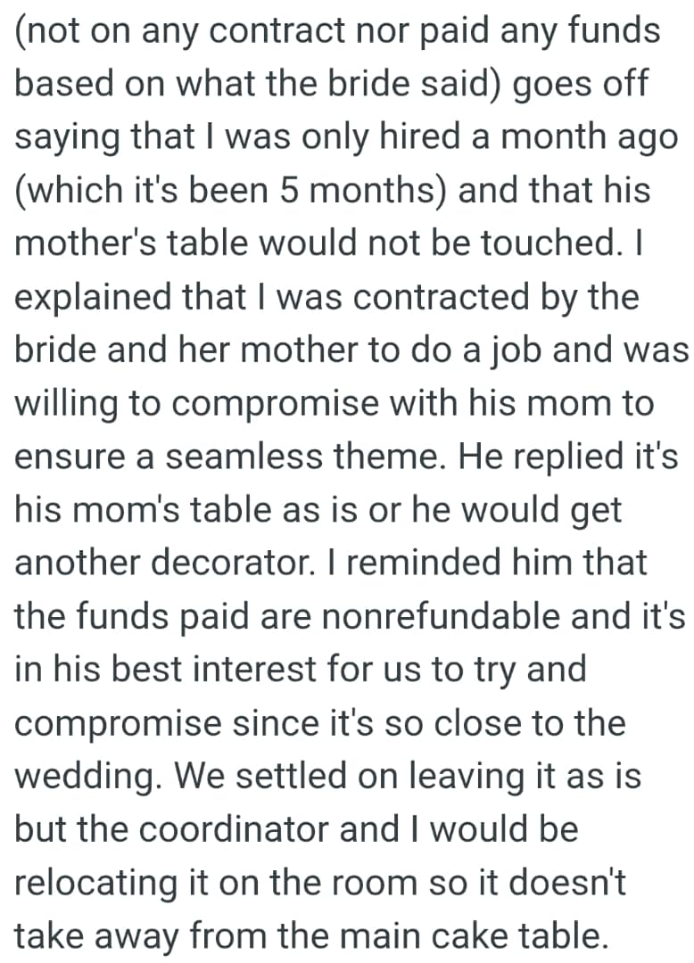 OP was willing to compromise with the groom's mom to ensure a seamless theme