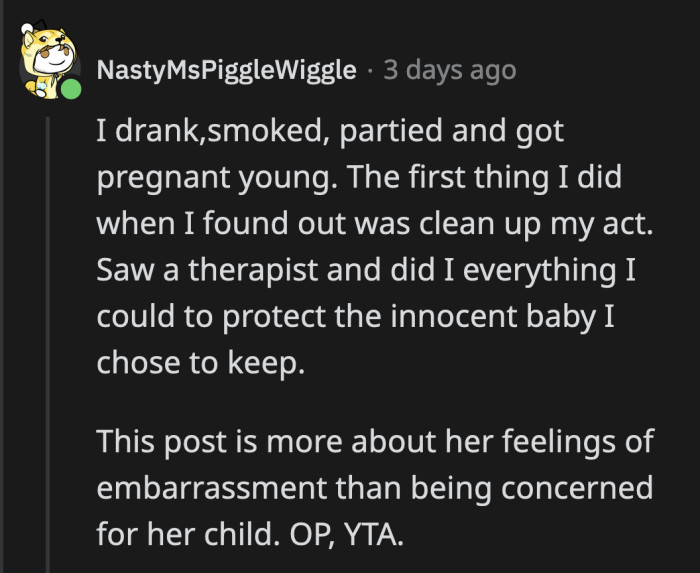 It's infuriating how she said Mark is fine and glossed over the issues he faced because of what she did while he was in the womb