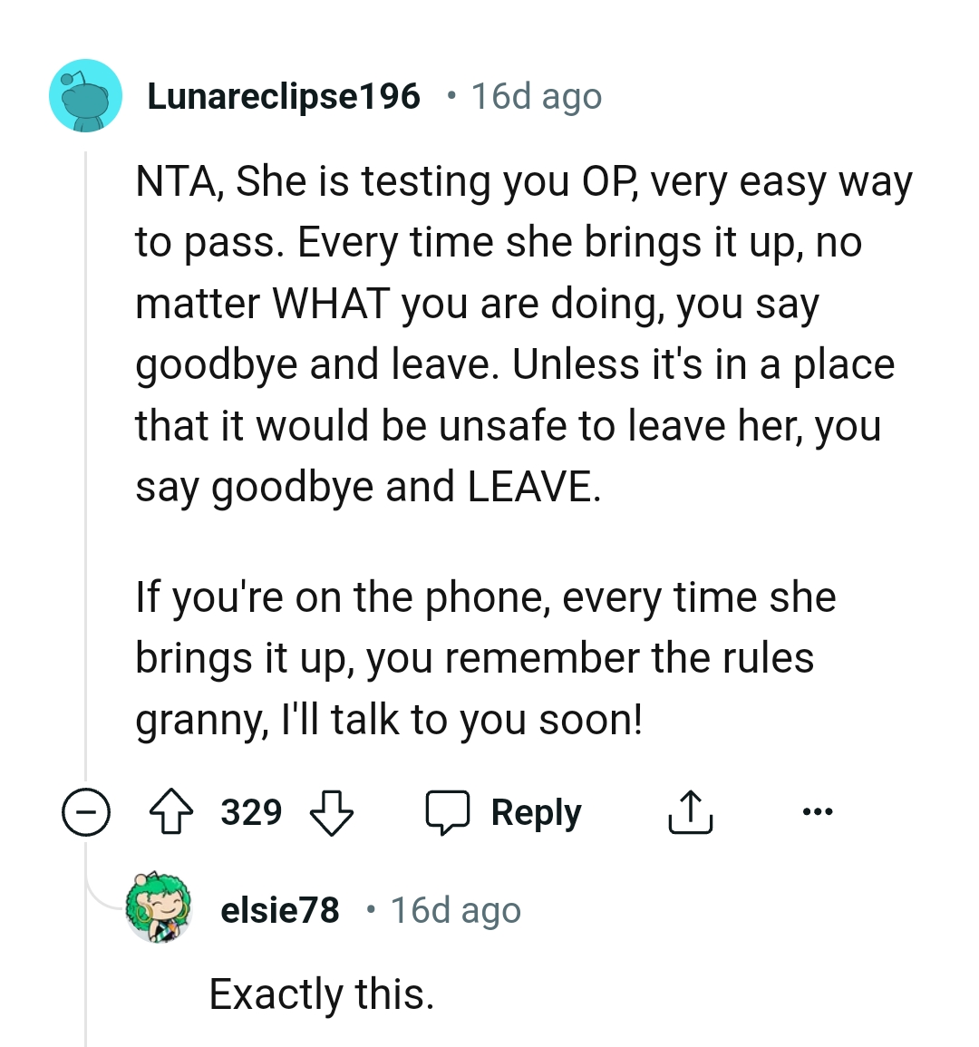 The OP should get up and leave whenever the matter is brought up