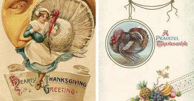 34 Adorable And Funny Thanksgiving Postcards From The Past That Are Plainly Strange