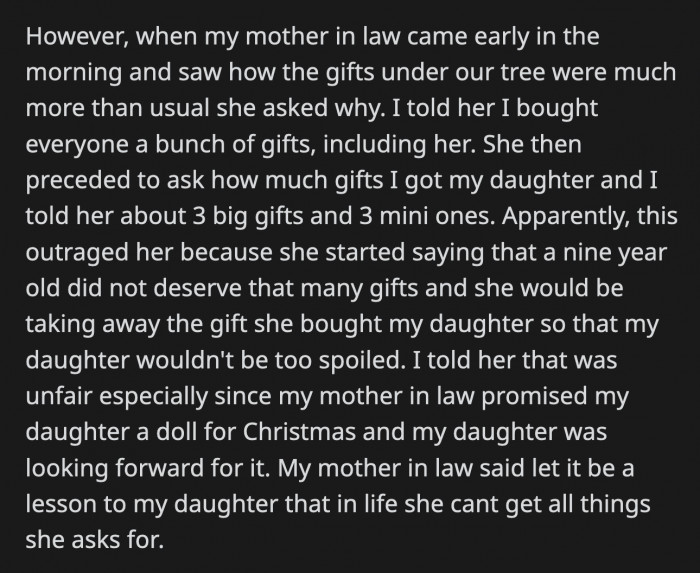 OP's wife supported her mom and said it was her gift, and she could choose to do whatever she wanted with it.