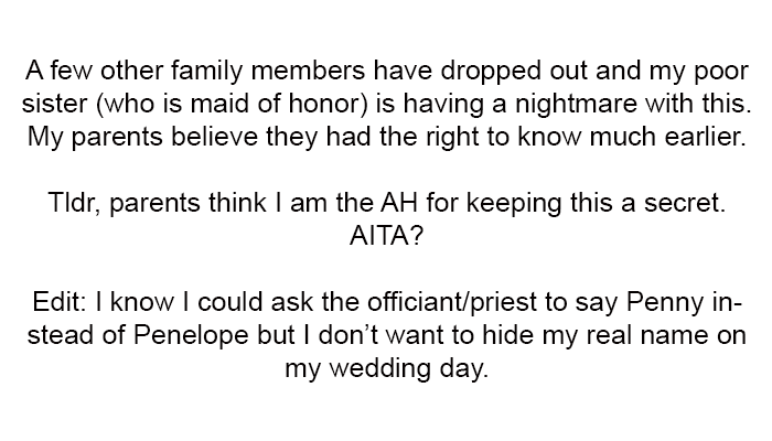 Parents think I am the AH for keeping this a secret. AITA?