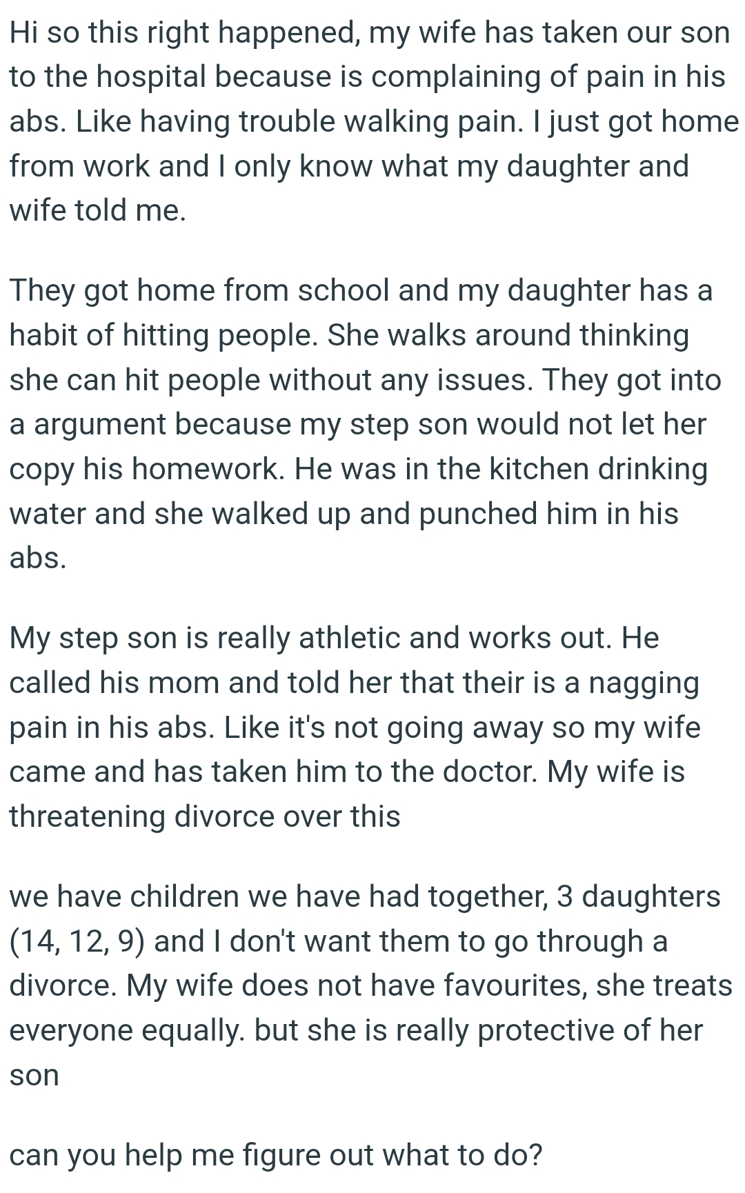 They got into an argument because OP's stepson would not let her copy his homework
