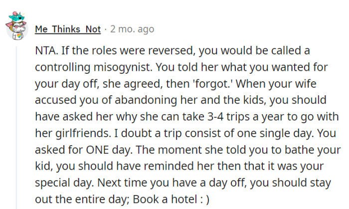 Maybe a hotel day off is the solution next time!