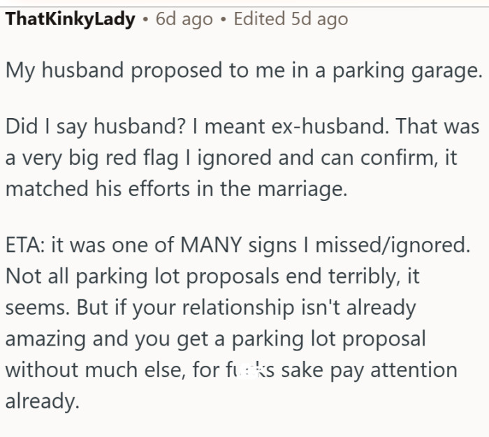 It will probably match his efforts in the marriage.