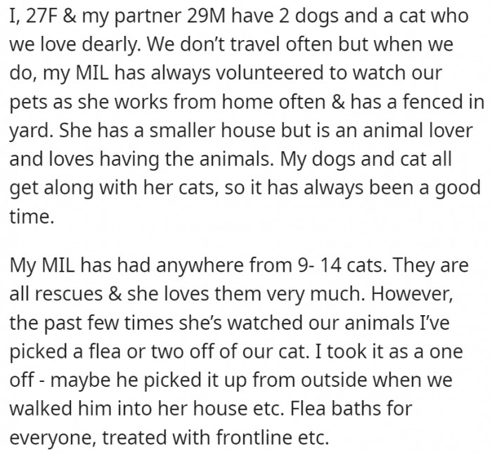At first, OP didn't think much of the fleas she picked up from her pets