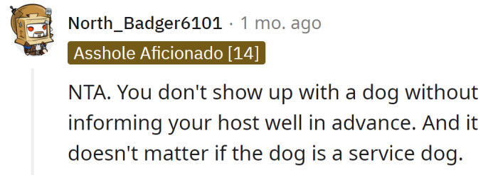 It doesn't matter if the dog is a pet or a service dog