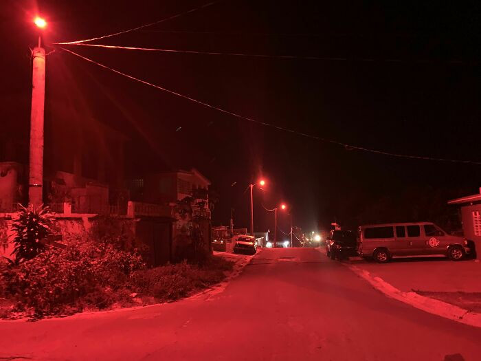 28. The town where we went for our vacation has a unique touch - they use red street lights to avoid disturbing the local wildlife.