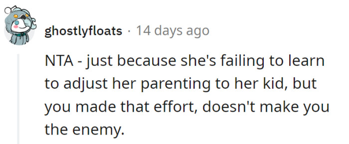 It's like trying to blame the baker for a lousy cake when they shared their secret recipe. Learning to adjust is the icing on the parenting cake!