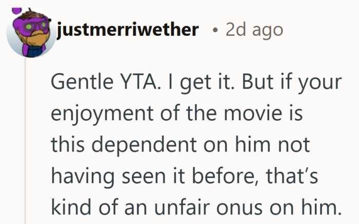 It adds a different angle, asking where shared plans end and personal choice begins.
