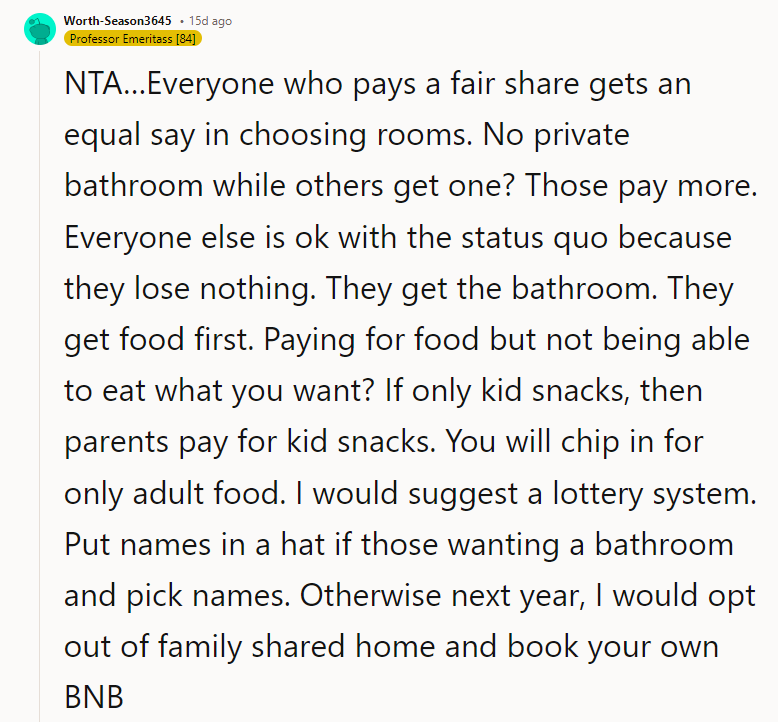 I Would Opt Out of a Shared Home and Book Your Own BNB.
