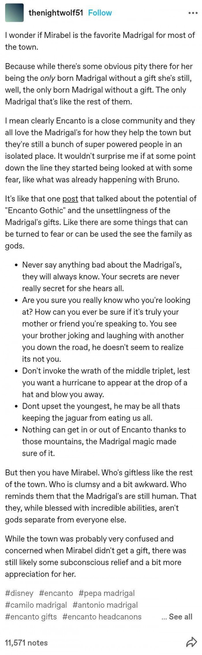 13. Mirabel's gift is that she is a people person