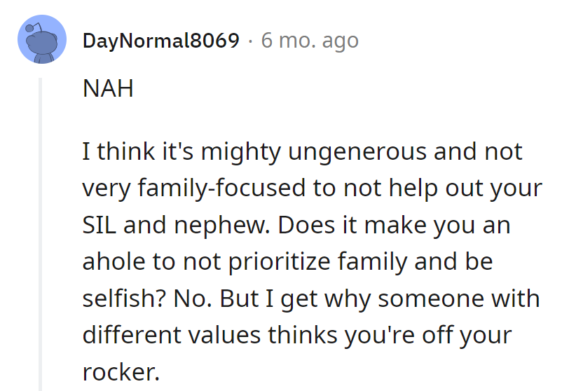 They're just opting out of the family support role, risking a Grinch comparison in the family drama. 🎄😄