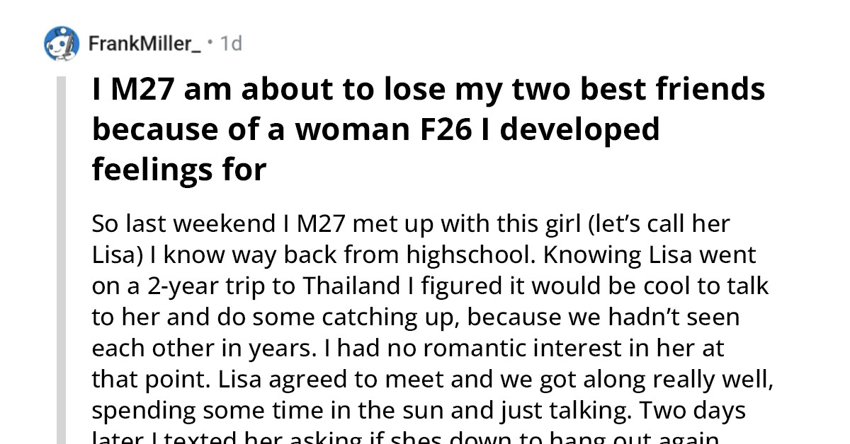 Man Cries Out For Help As He's About To Lose One Of His Best Friends Because Of A Woman