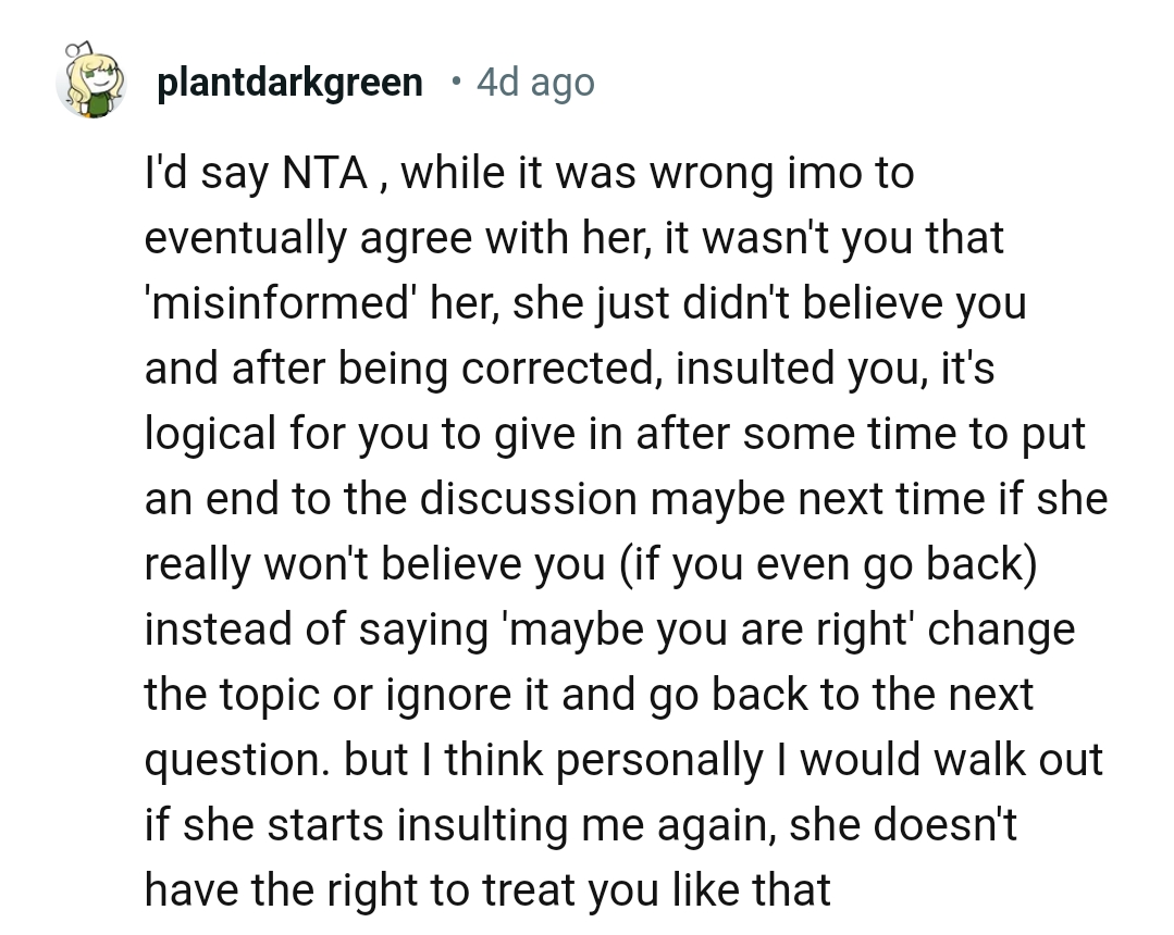 Changing the topic or ignoring it