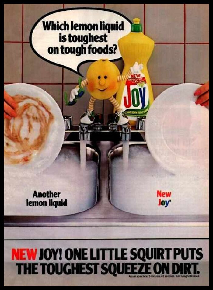 1985, Joy Lemon Dishwashing Liquid Soap