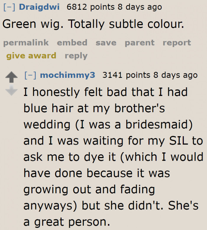 Some users are sharing their experiences about women who aren't bridezillas.