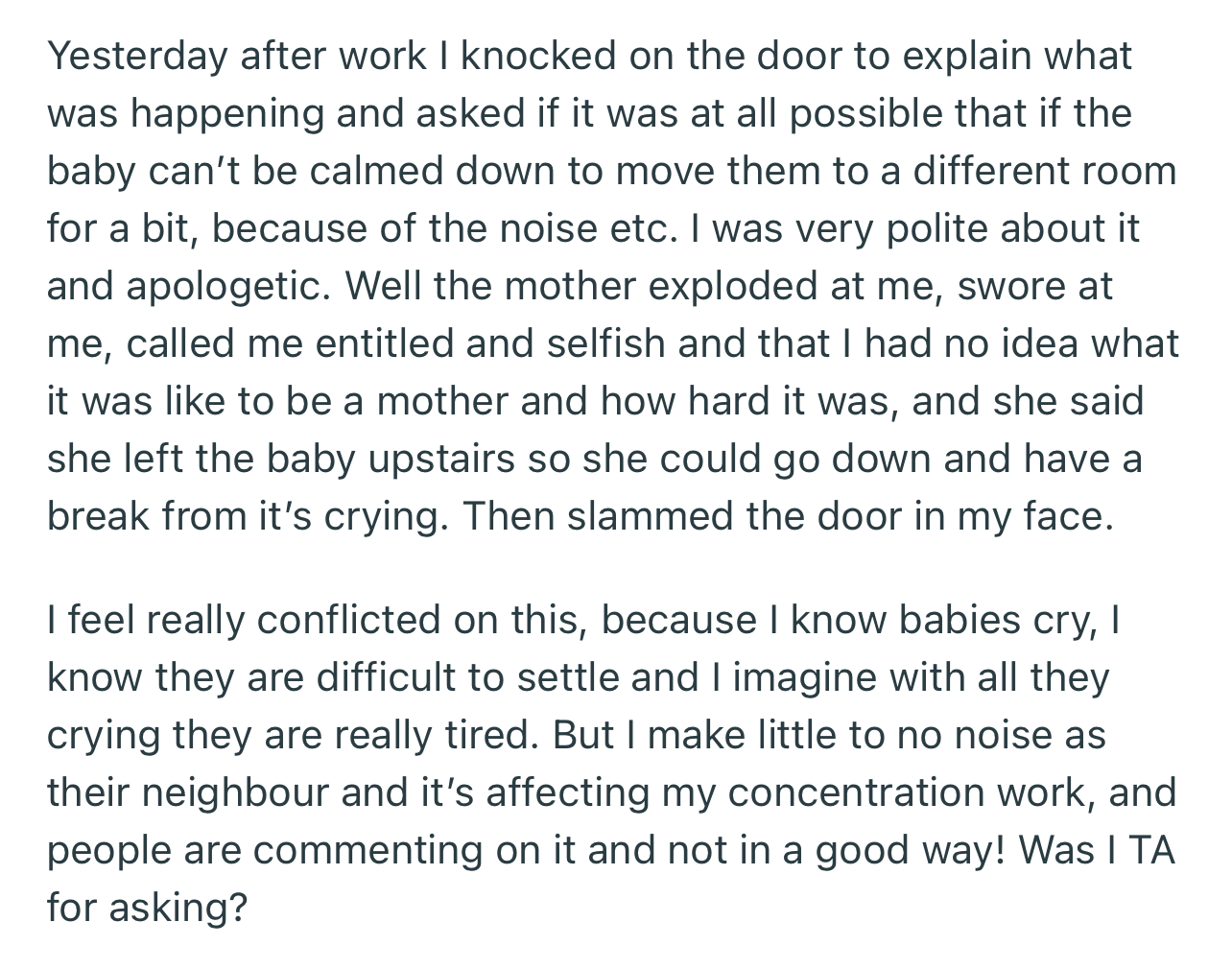 OP approached the mom to find a resolution, only to receive a fiery retort