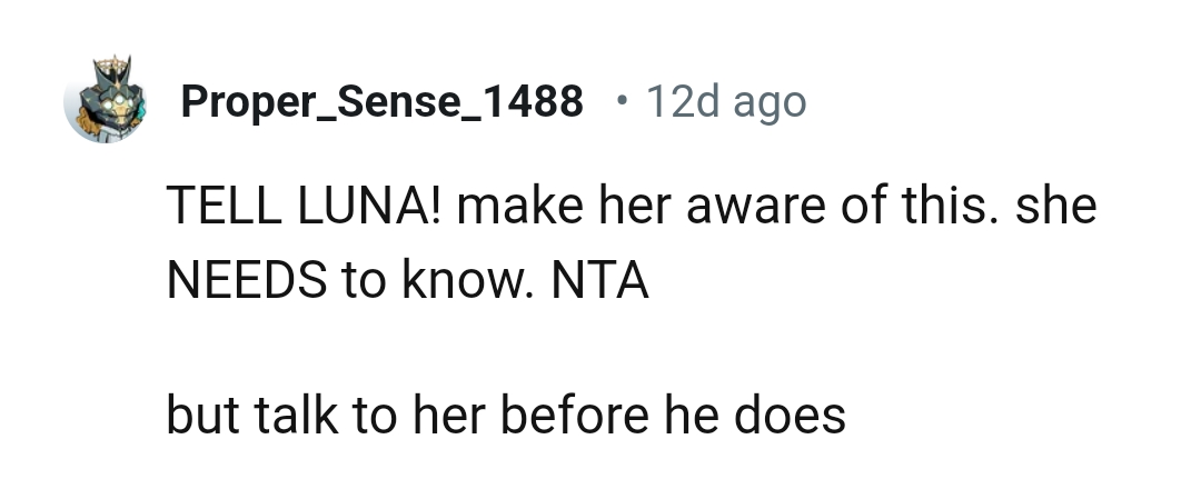 The OP should tell his girlfriend