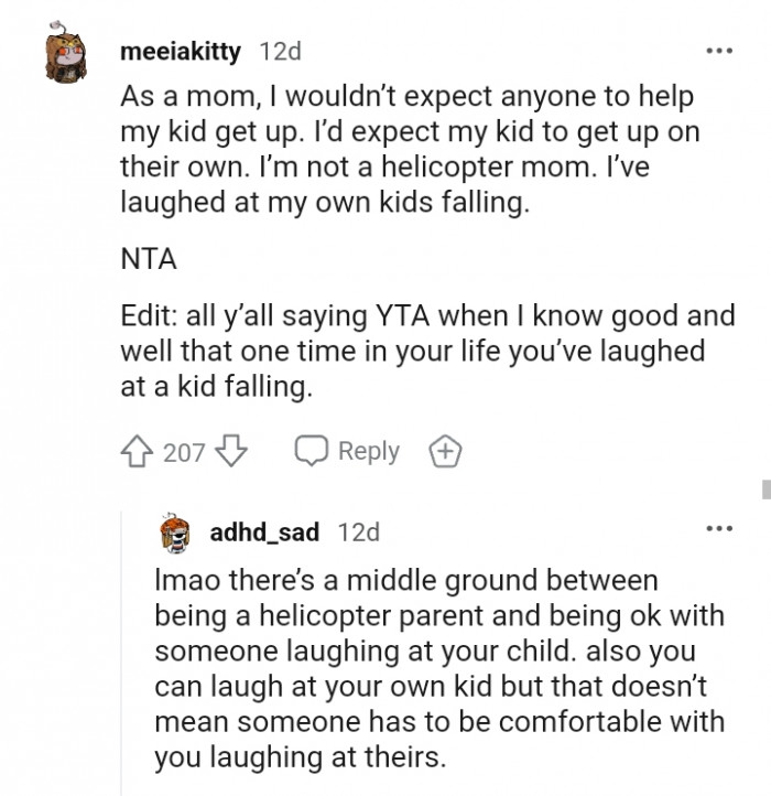 This mom has laughed at her own kids falling