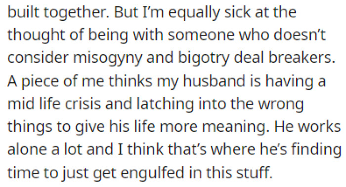 OP says that it might just be a midlife crisis