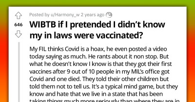 Redditor Plans To Pretend They Are Unaware Their Covid Denying In-Laws Are Vaccinated To Mess With Them