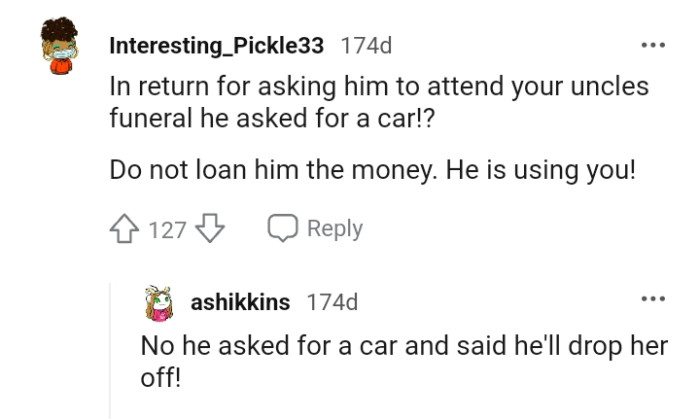 Don't loan him the money