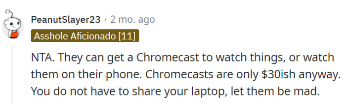 A Chromecast solution for shared viewing is affordable at $30.