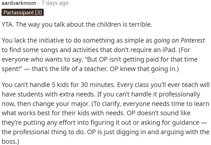 OP should reconsider the teaching career path