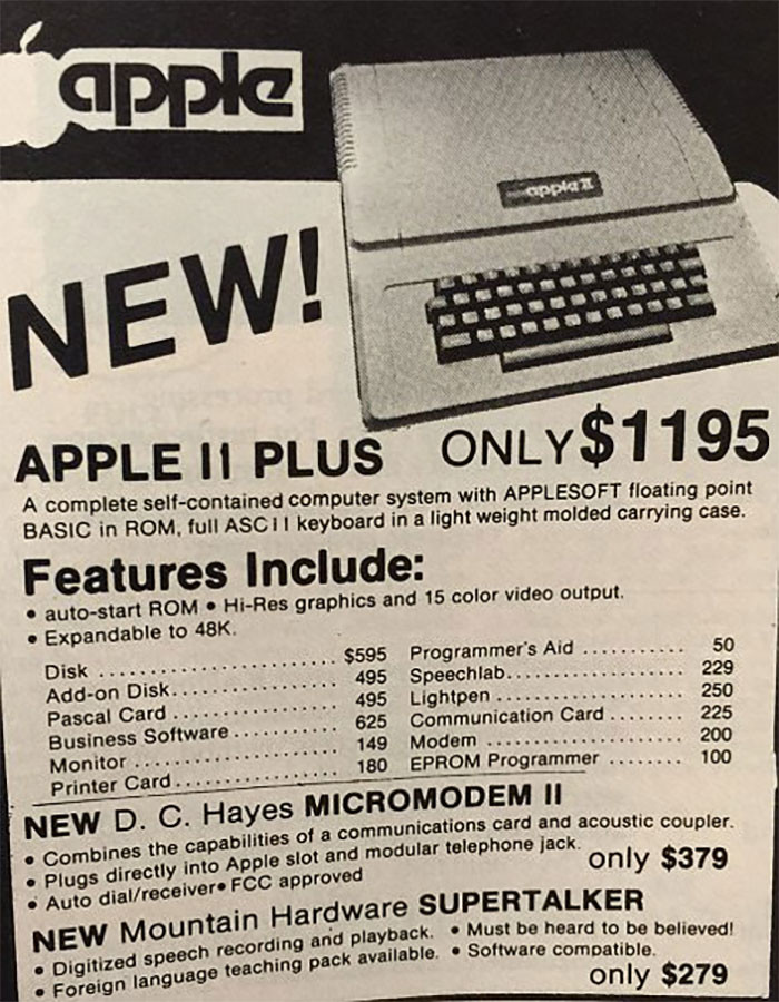 13. 1977 The Apple II: $1,195