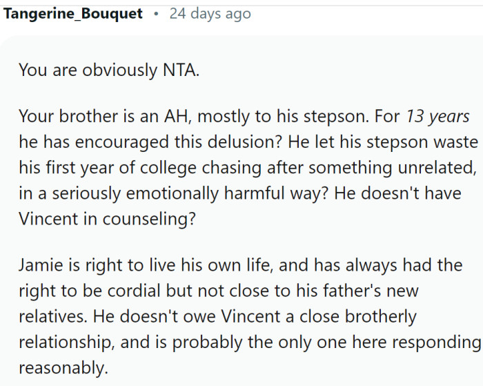 Jamie has the right to live his own life