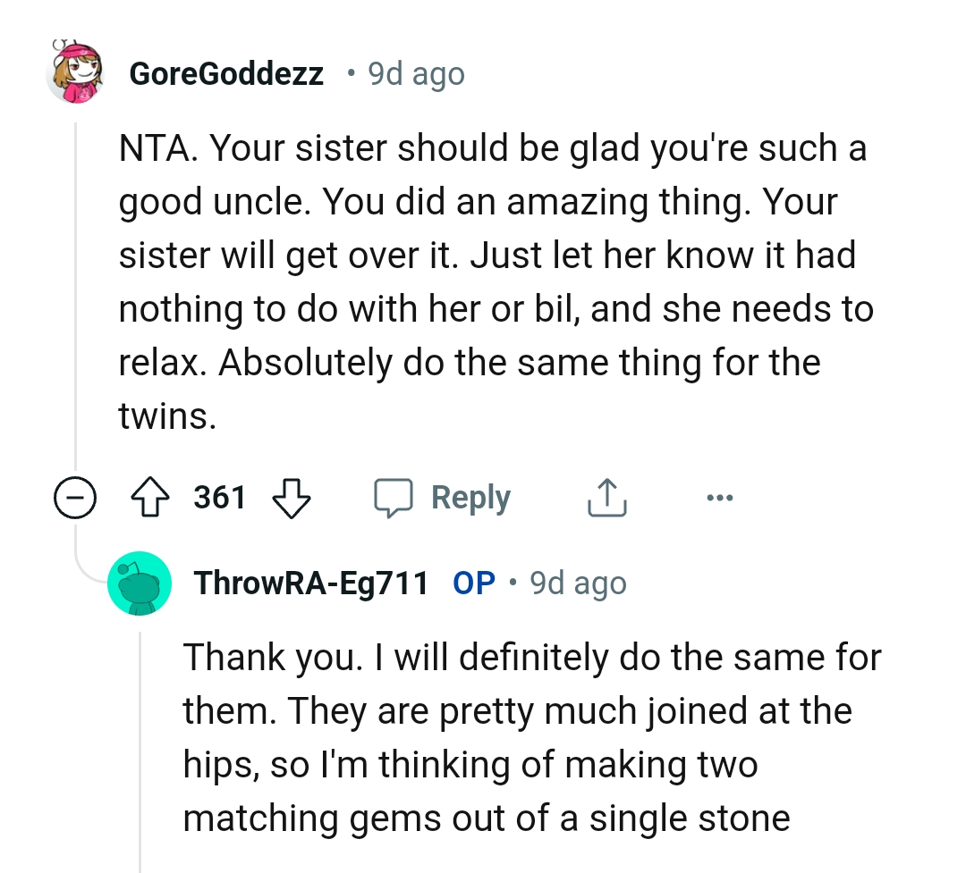 Letting her know it had nothing to do with her