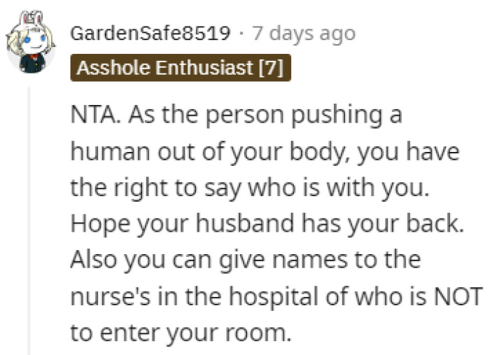 Hopefully, the husband is supporting OP