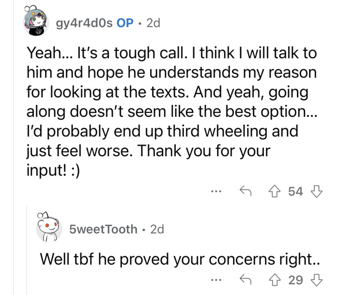 Going along would be too awkward for OP.