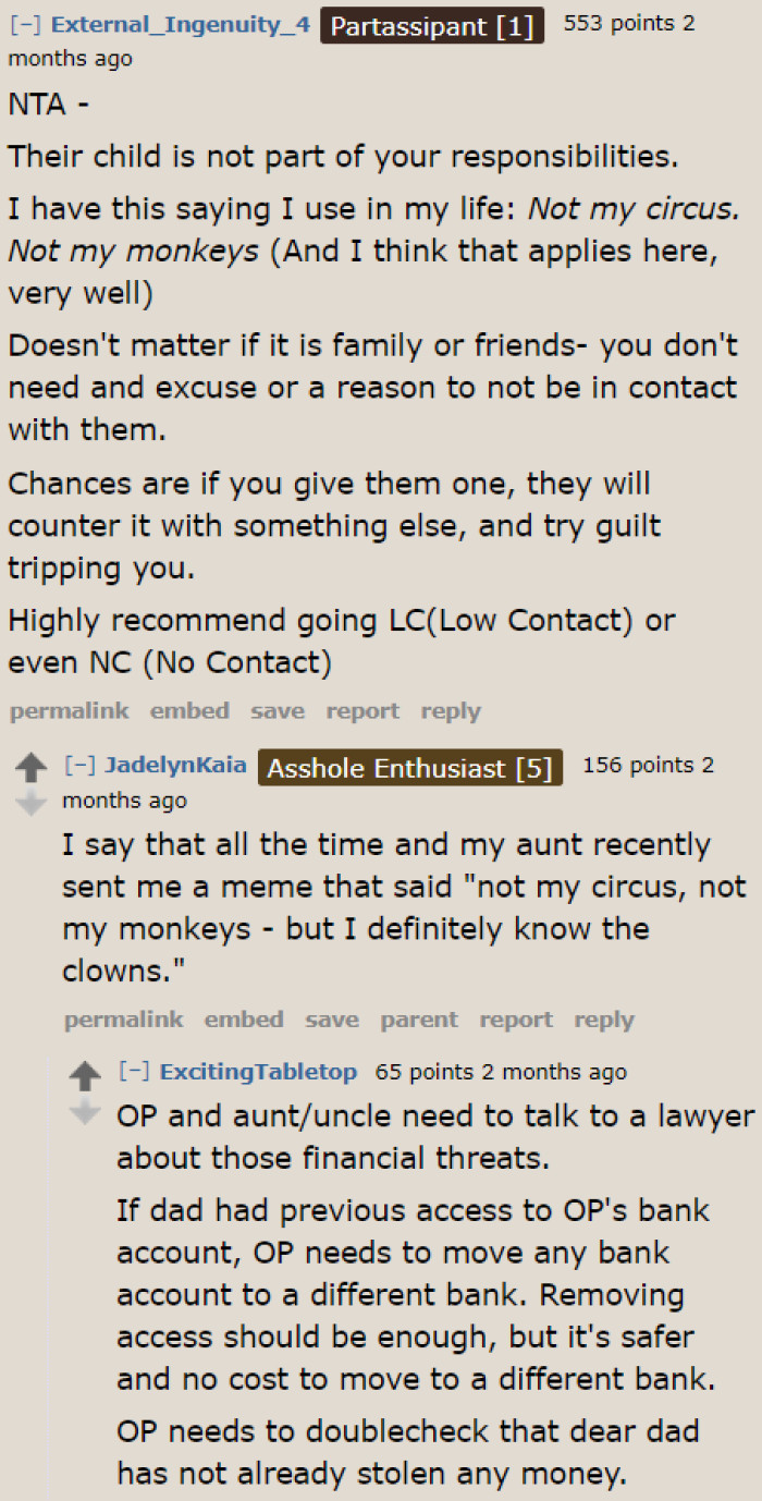 Whether or not the OP agrees, her half-siblings are not her responsibility.