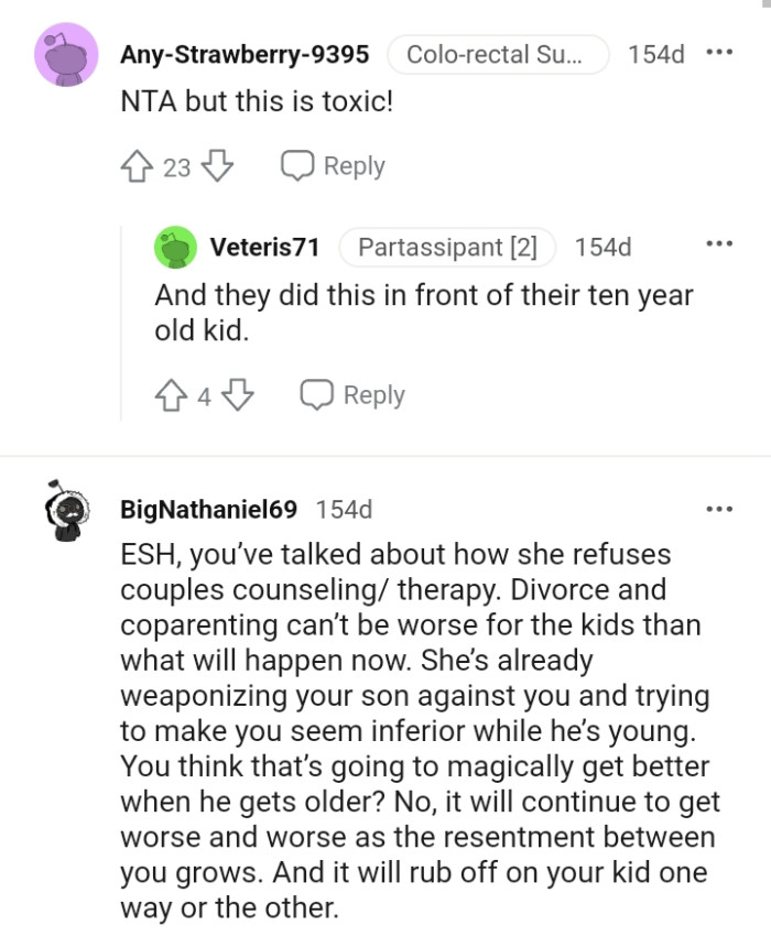 She's already weaponizing their son against him