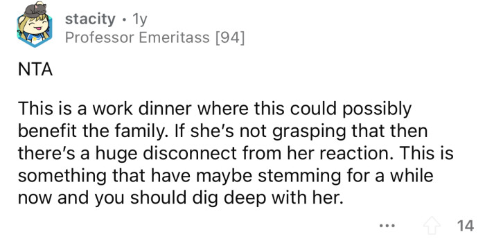 There's more to it than just dinner.