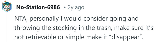 Make the stocking disappear.