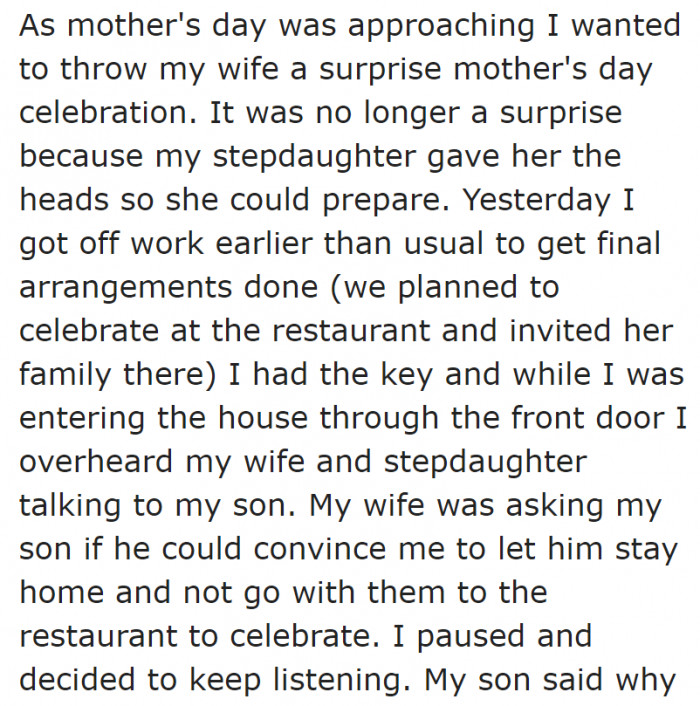 After his preparations for the celebration, he heard something troubling.