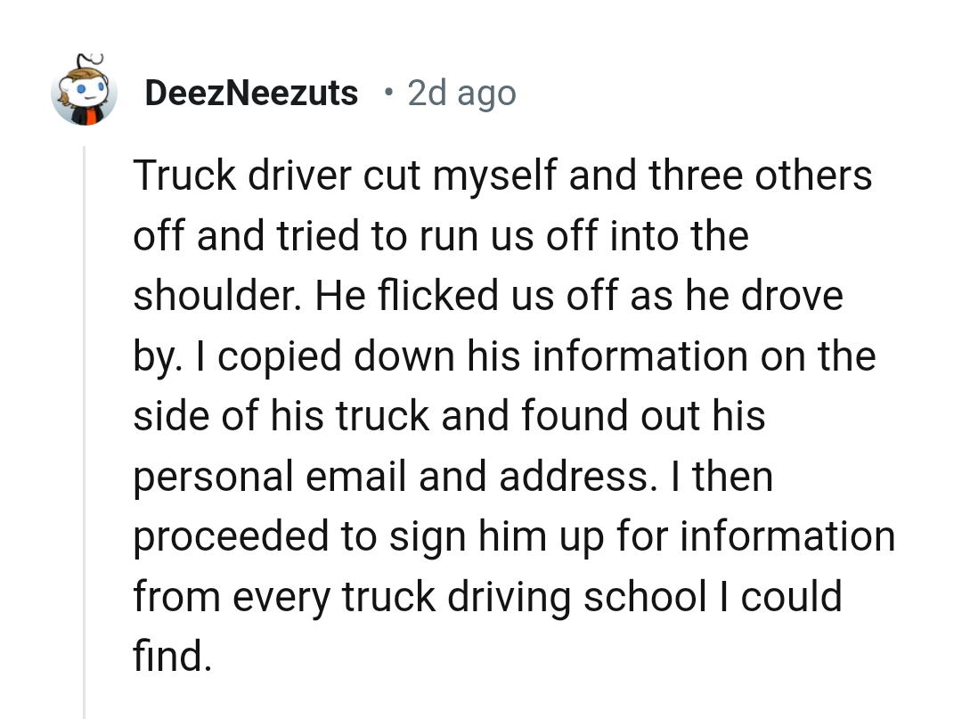 23. Flicking Us Off as He Drove By