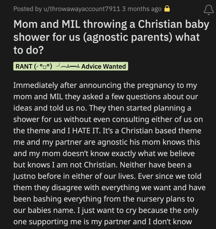 Something did change when OP and her partner went on a short vacation with some relatives