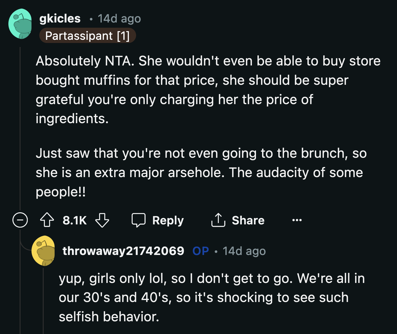 She should be embarrassed for acting so childishly.