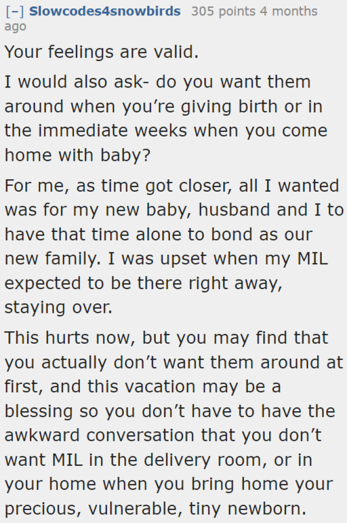 The OP needs to reflect on whether she really wants her in-laws to be around.