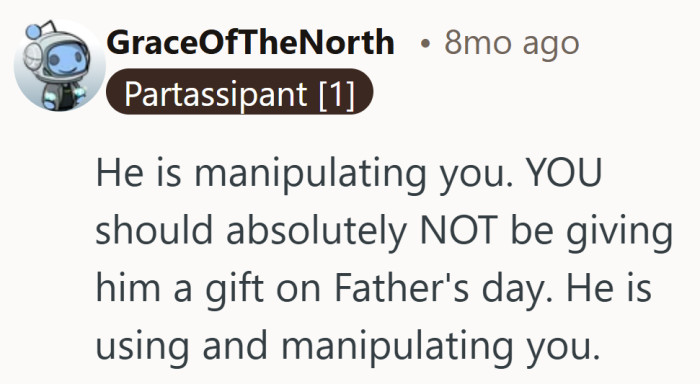 This one names the feeling outright. When guilt starts getting weaponized, the gift stops being the real issue.