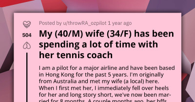 Pilot Catches His Wife Cheating With Her Tennis Coach, And She Scolds Him For Being Rude