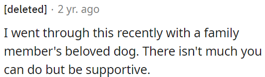 Being there for him is the most important thing.