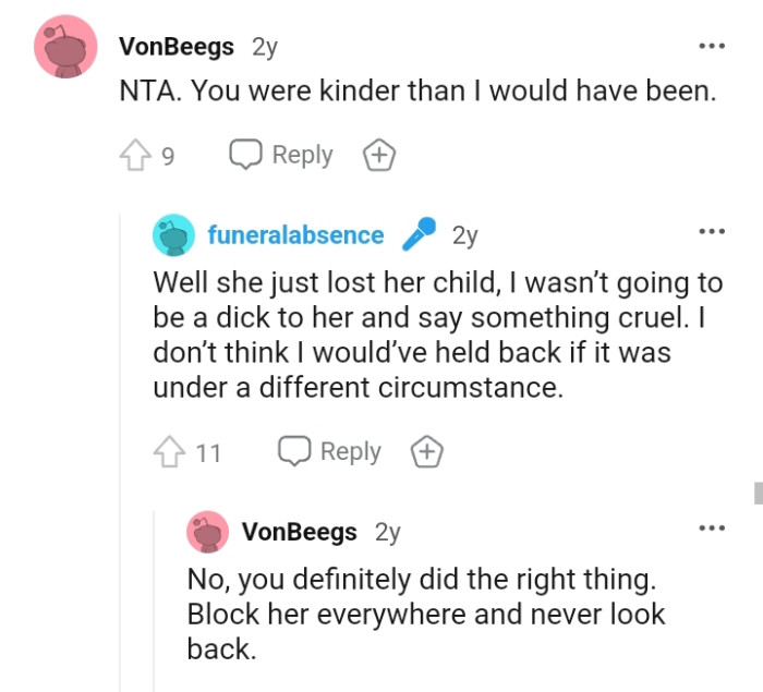 The OP is kinder than this redditor would have been